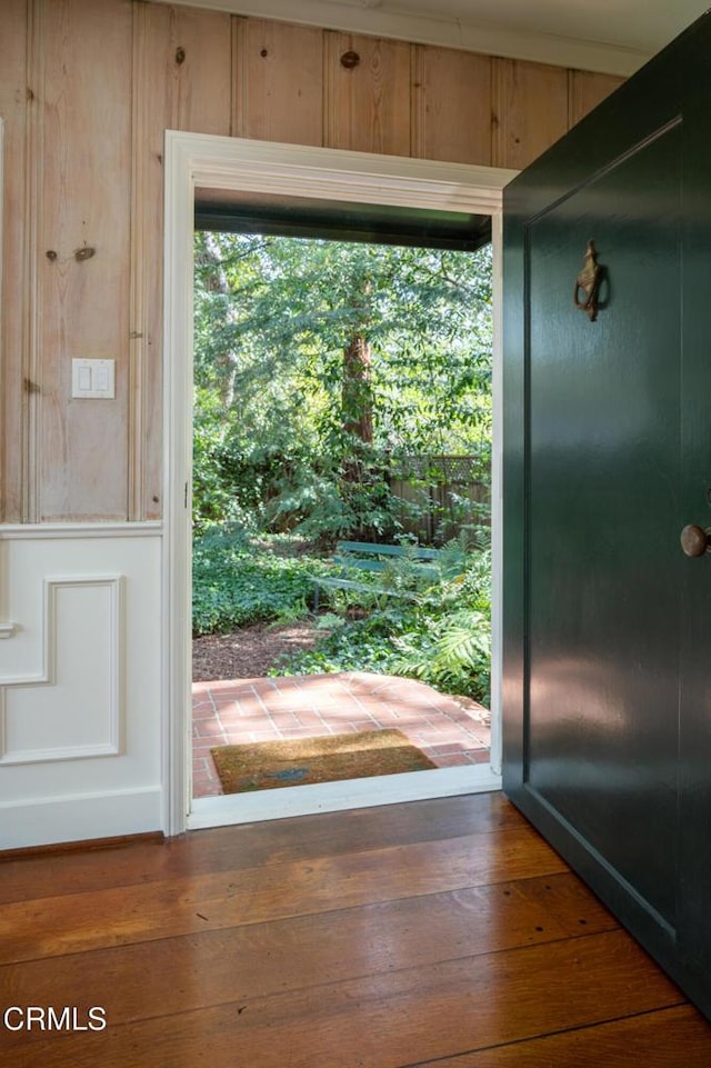 entryway featuring dark wood finished floors