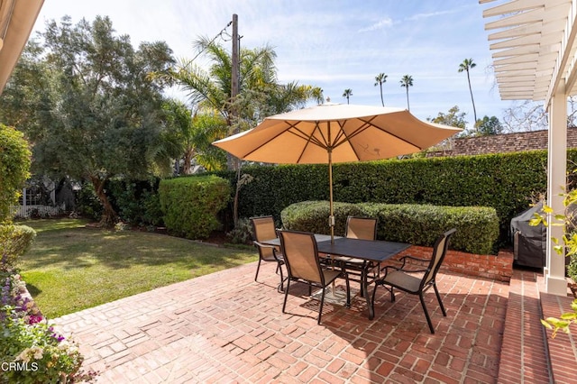 view of patio / terrace with grilling area and outdoor dining space