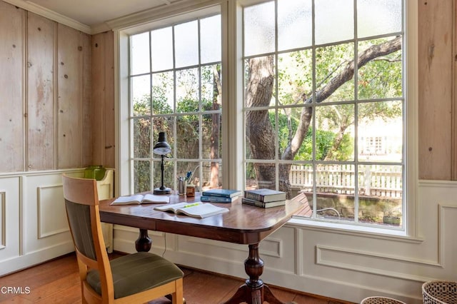 dining area featuring wood finished floors