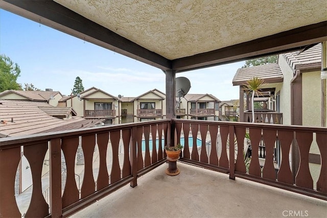 balcony with a residential view