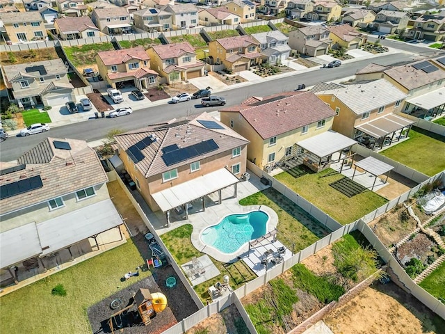 bird's eye view with a residential view