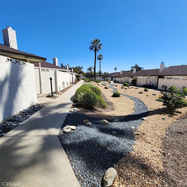 view of yard featuring fence