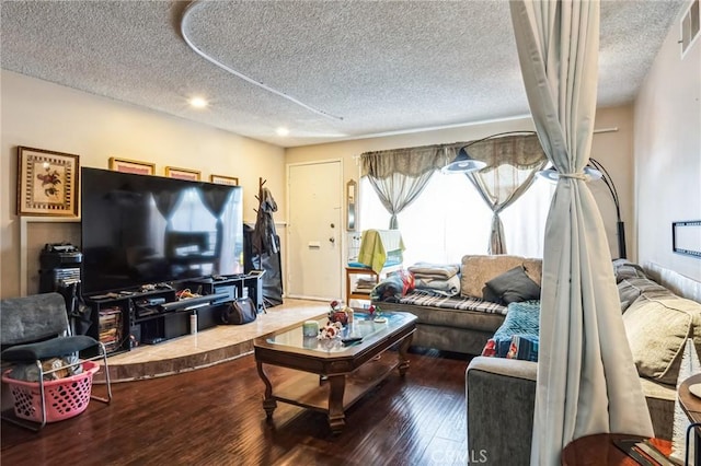 607 S Indian Hill Blvd Unit A, Claremont, CA 91711 - living area featuring a textured ceiling and wood finished floors