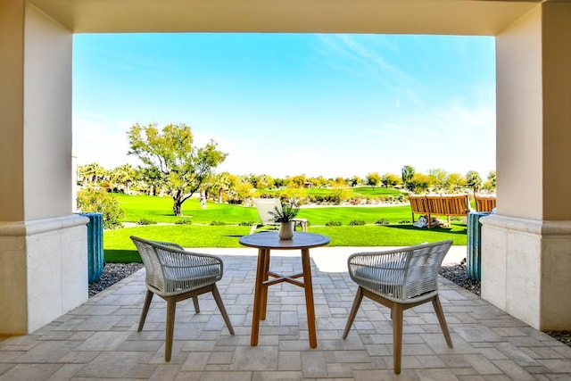 75851 Via Pisa, Indian Wells, CA 92210 - view of patio / terrace featuring view of golf course