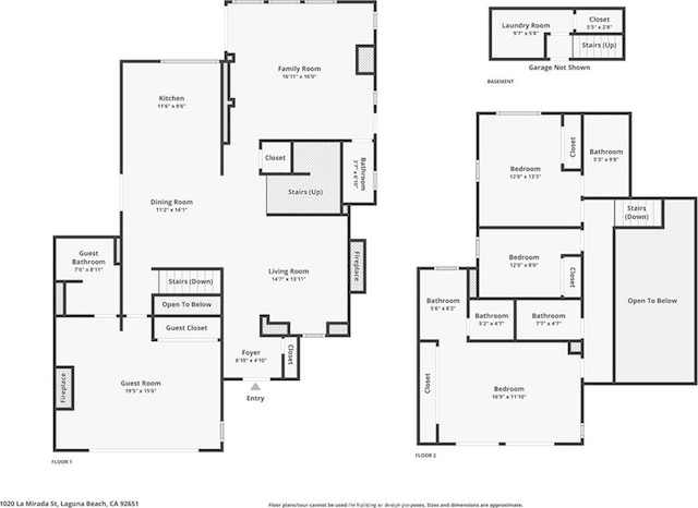 1020 La Mirada St, Laguna Beach, CA 92651 - floor plan / room layout