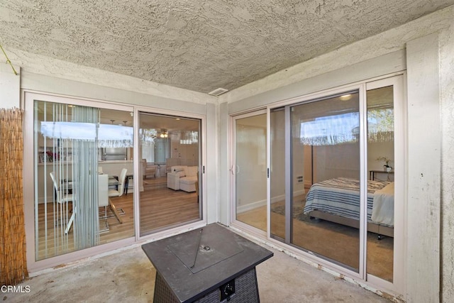 interior space featuring visible vents and a patio