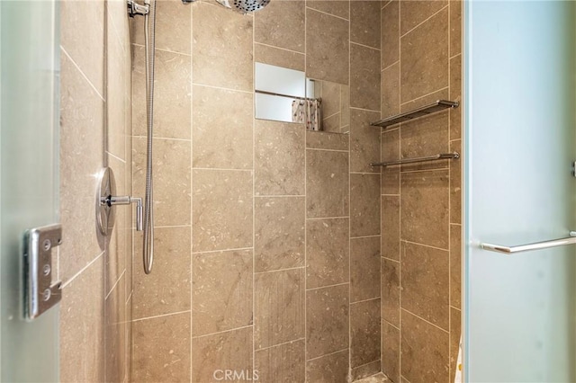 bathroom featuring a stall shower