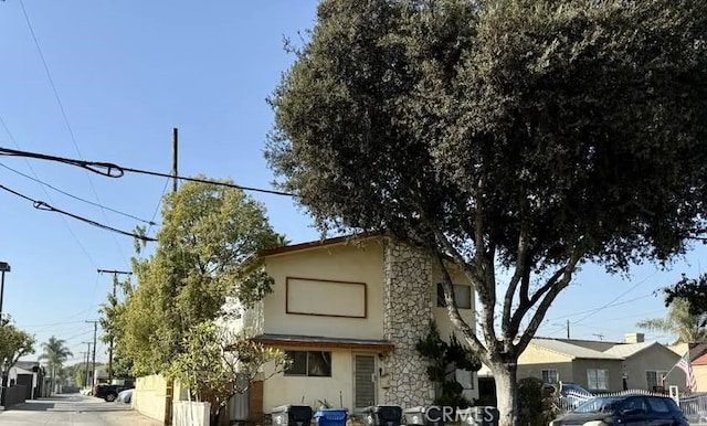 exterior space with stucco siding