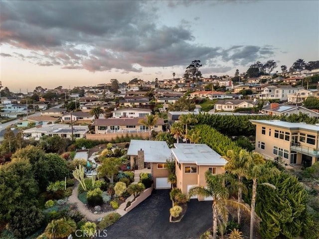 bird's eye view featuring a residential view