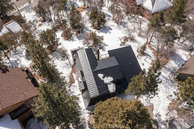 view of snowy aerial view