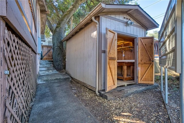 view of shed