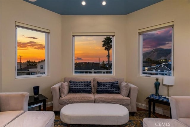 interior space with recessed lighting and baseboards
