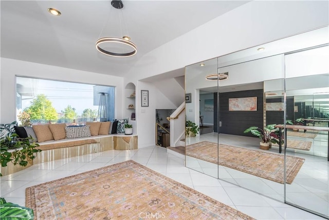 5726 Sunmist Dr, Rancho Palos Verdes, CA 90275 - lobby featuring stairway and vaulted ceiling
