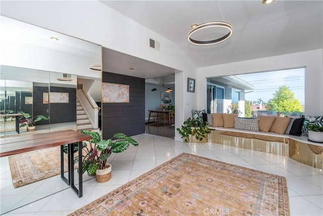 5726 Sunmist Dr, Rancho Palos Verdes, CA 90275 - community lobby with lofted ceiling and stairs