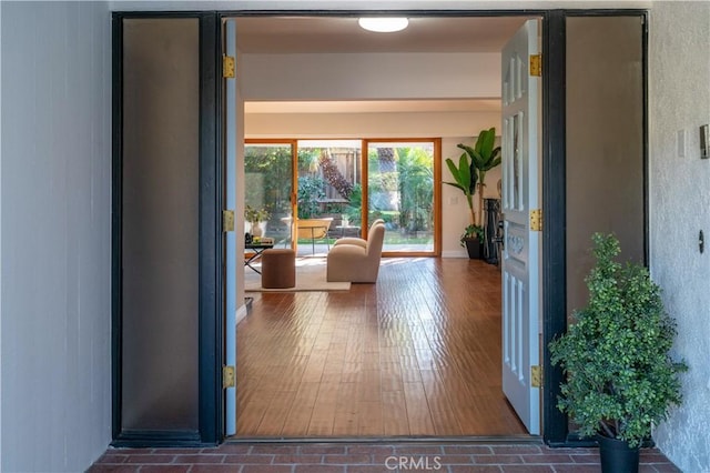 interior space featuring wood finished floors