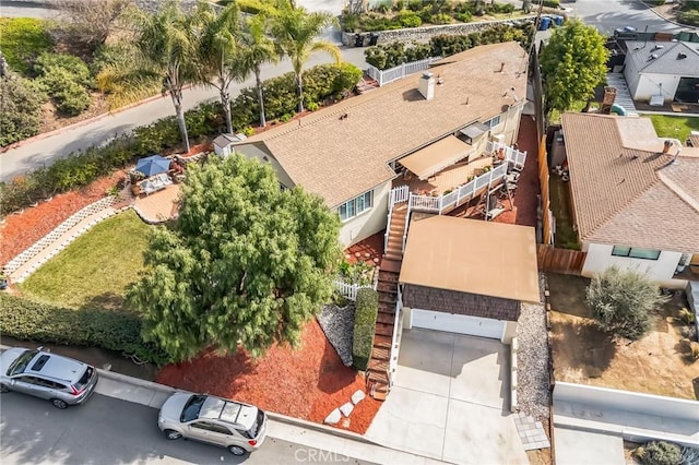 aerial view with a residential view