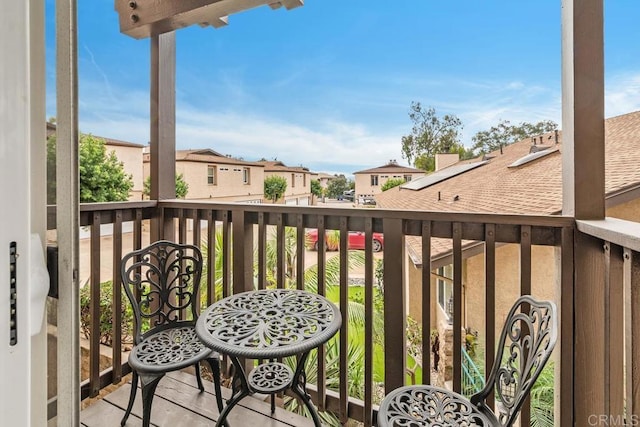 balcony with a residential view