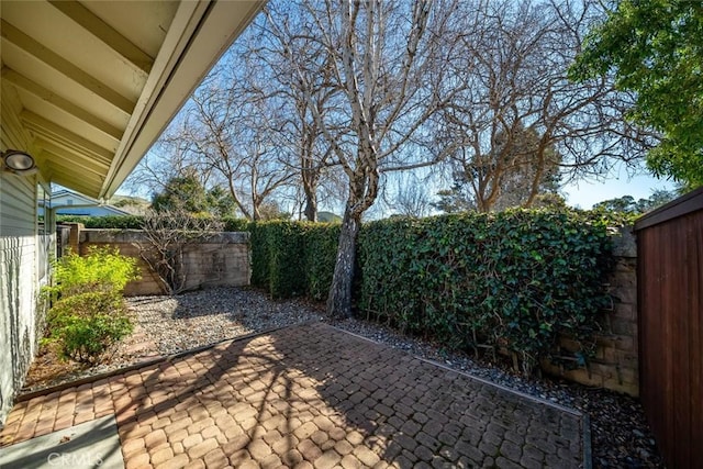 view of patio featuring a fenced backyard