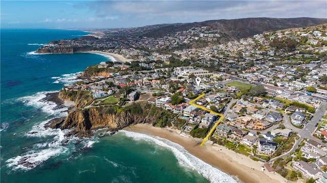 140 Crescent Bay Dr, Laguna Beach, CA 92651 - aerial view featuring a water view, a residential view, and a beach view