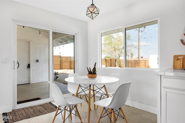 dining area with baseboards