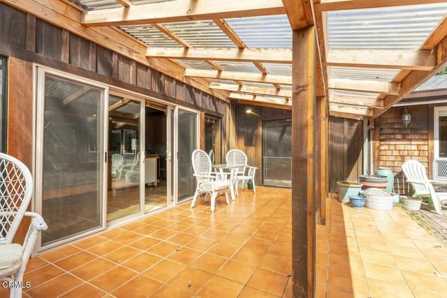 view of patio / terrace featuring a pergola