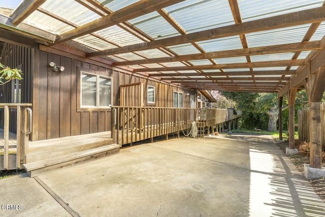 view of patio / terrace with a carport