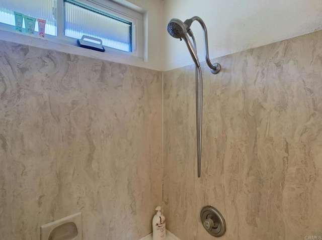 interior details featuring walk in shower