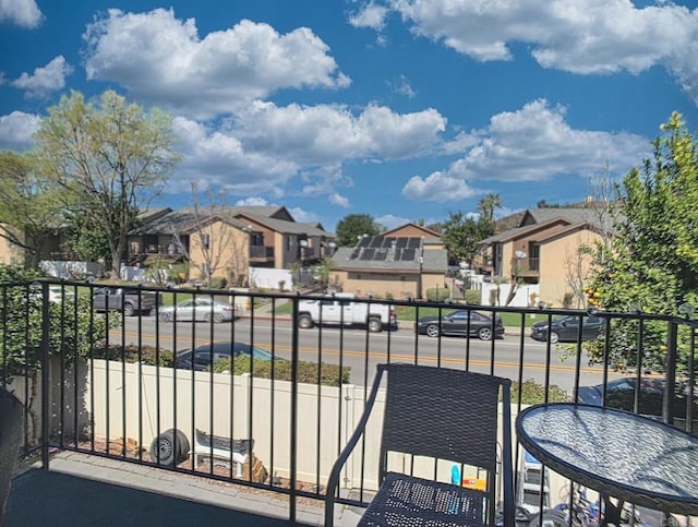 balcony with a residential view