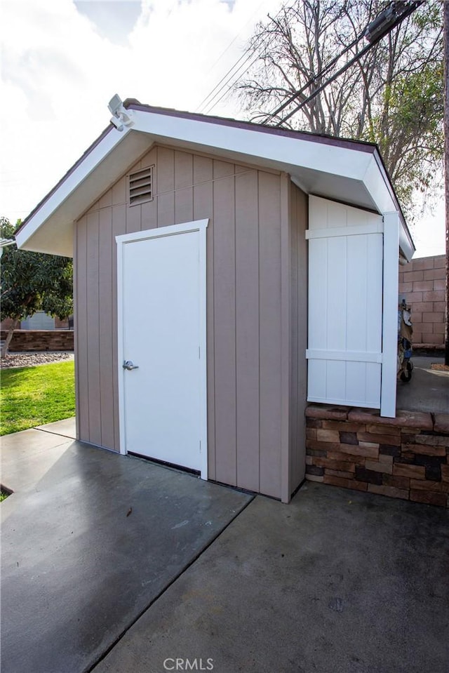 view of shed