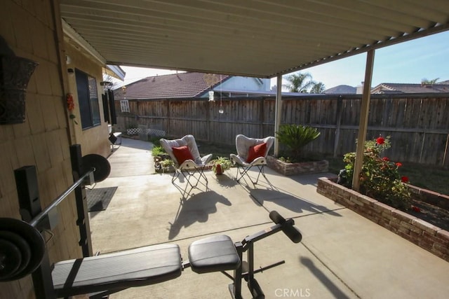 view of patio with a fenced backyard