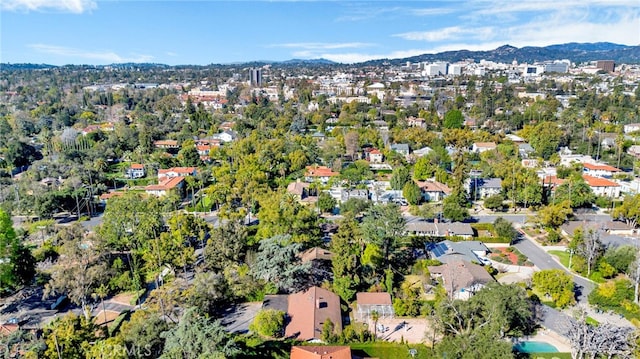 aerial view with a residential view and a mountain view