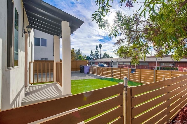 view of yard featuring fence