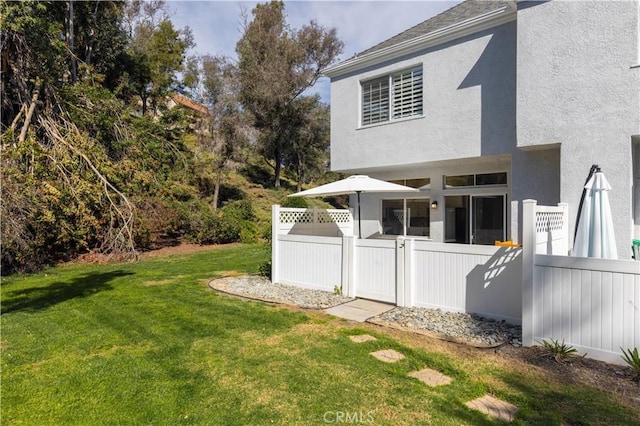 view of yard with fence