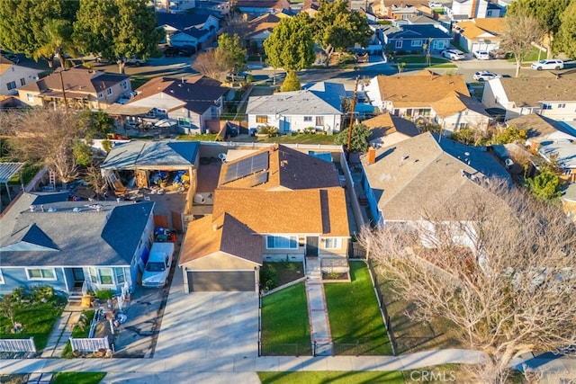 drone / aerial view with a residential view