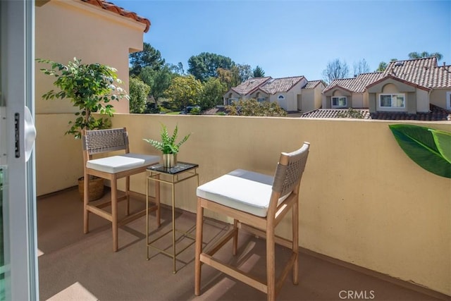 balcony with a residential view