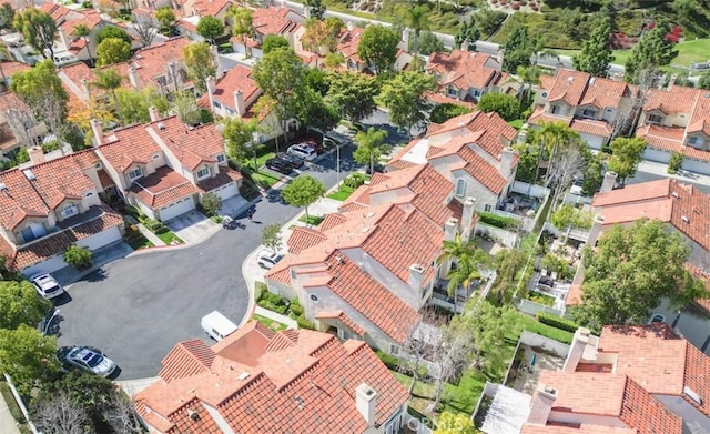 aerial view with a residential view