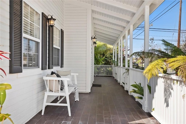 view of patio / terrace featuring covered porch