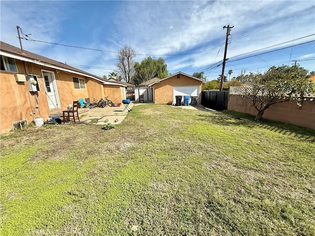 view of yard with entry steps and fence