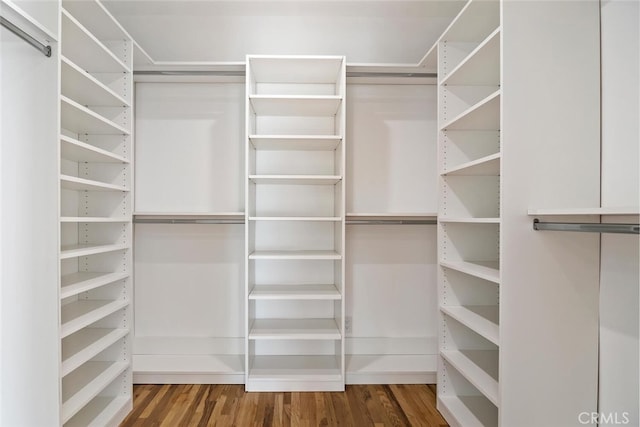 spacious closet featuring wood finished floors