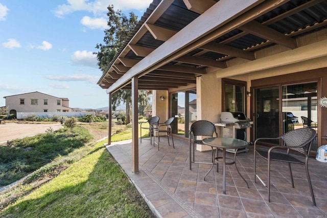 view of patio / terrace featuring a grill