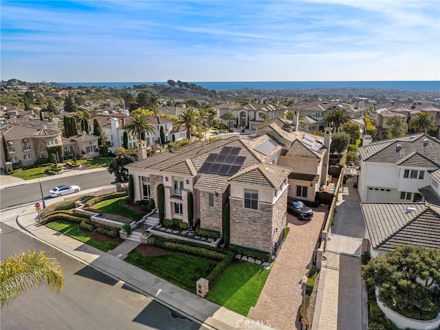 drone / aerial view with a residential view