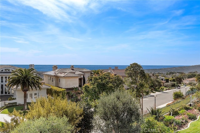 property view of water with fence