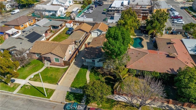 bird's eye view with a residential view