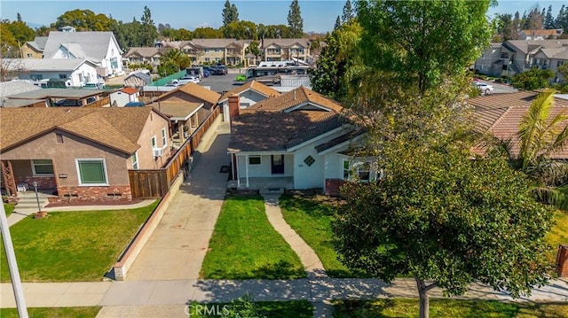 bird's eye view with a residential view