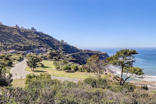 property view of mountains featuring a water view