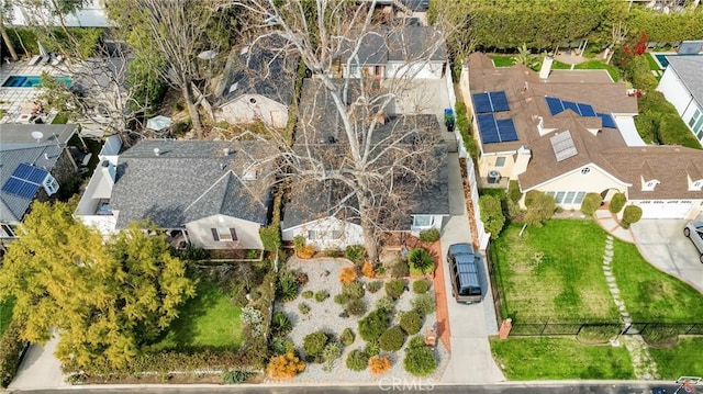 drone / aerial view with a residential view