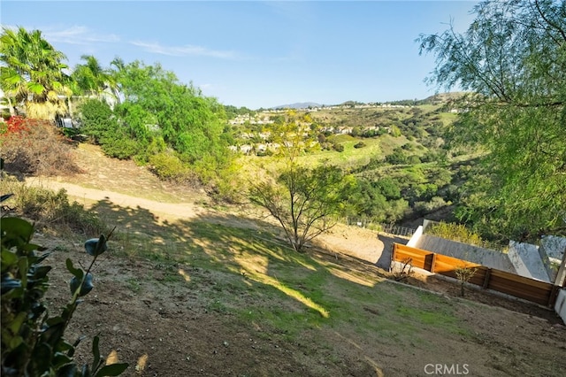 view of yard with fence