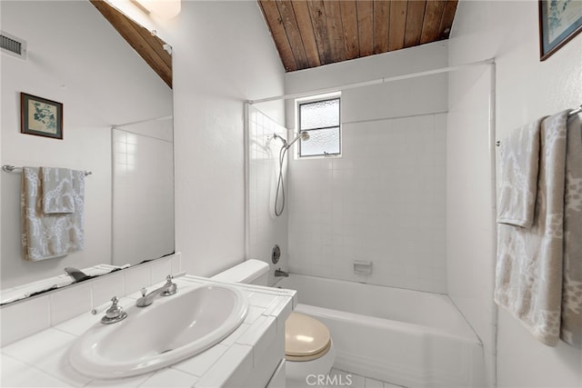 476 62nd St, Newport Beach, CA 92663 - full bathroom featuring vanity, washtub / shower combination, and wooden ceiling