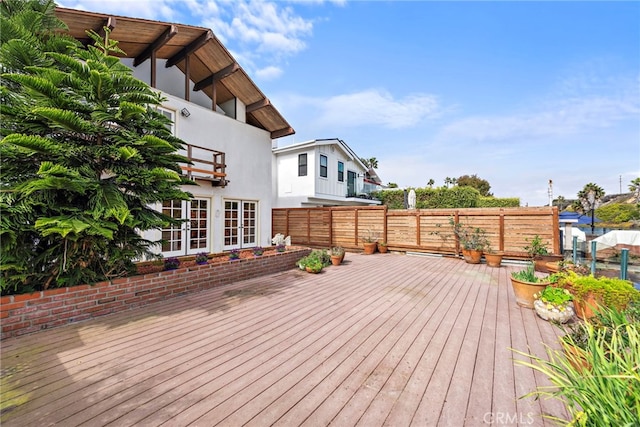 476 62nd St, Newport Beach, CA 92663 - wooden terrace featuring french doors