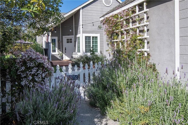 view of home's exterior featuring stucco siding